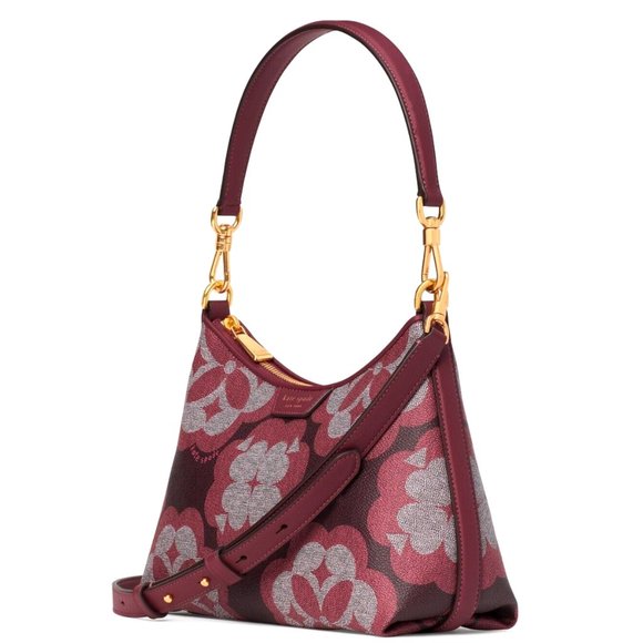 New Kate Spade Spade Flower Monogram Coated Canvas Medium Crossbody Garner Rose - Picture 4 of 6